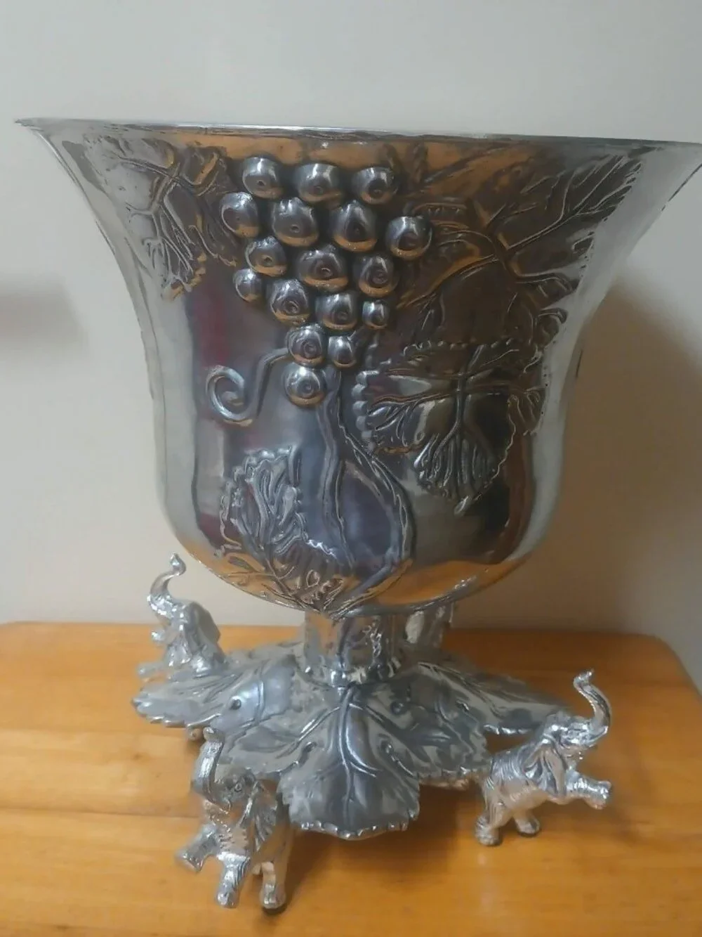 Arthur Court 2002 Signed Elena Court Grape Collection Silver Champagne Bucket